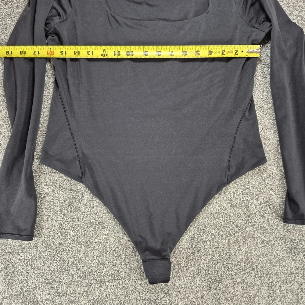 Lululemon Wundermost Ultra-Soft Nulu Square-Neck‎ Long-Sleeve Bodysuit XL Black
